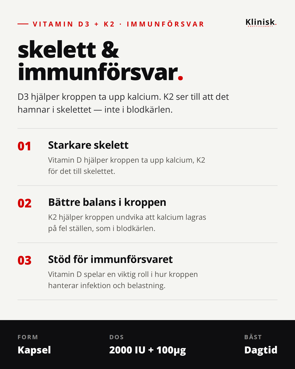 Vitamin D3 + K2
